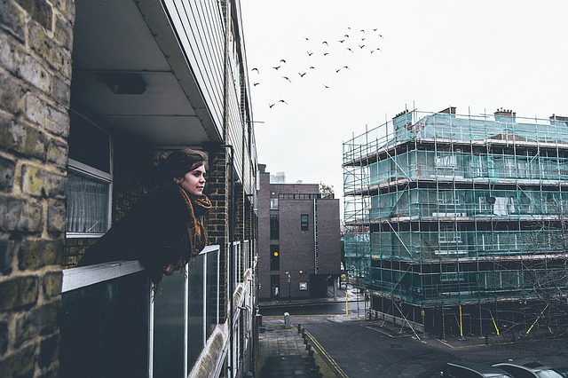 woman on balcony